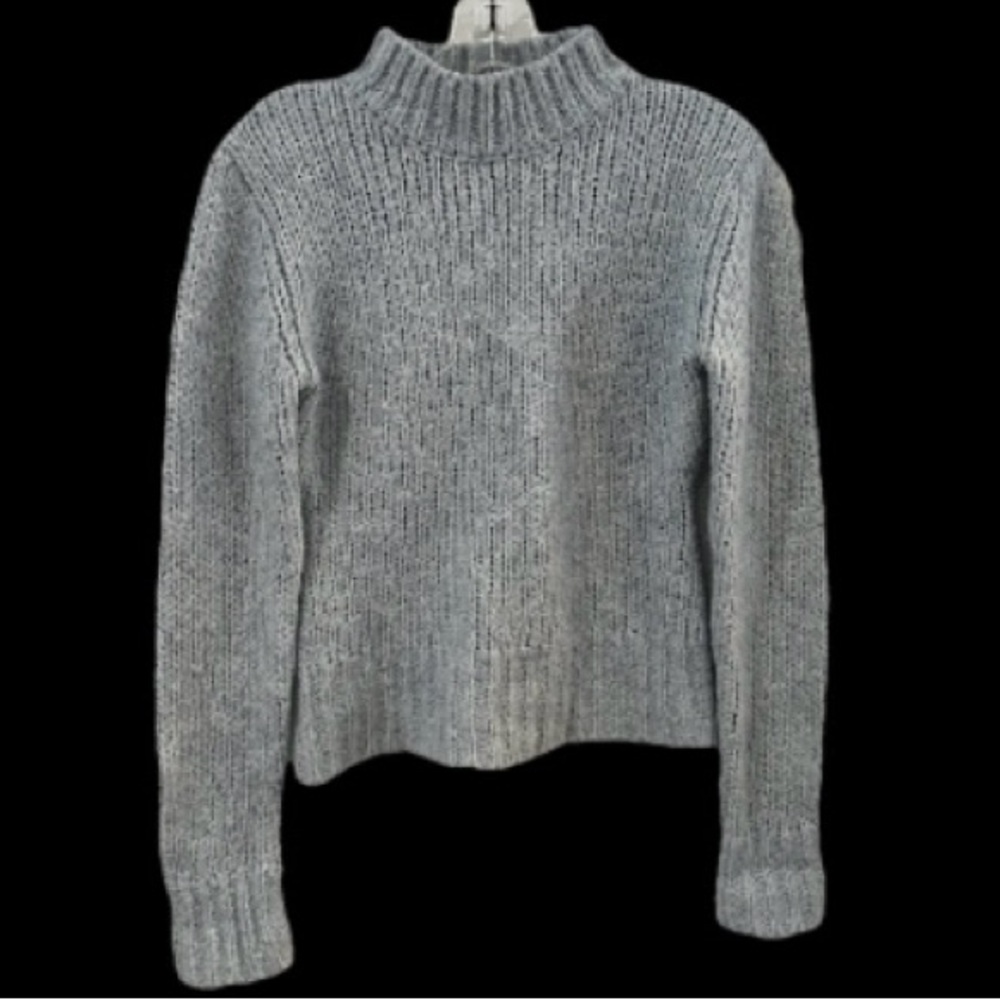 Light Blue Wool Blend Chunky High Neck Sweater Women’s Medium